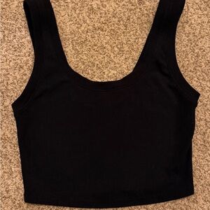 ALO Yoga Black Ribbed Crop Tank Top
